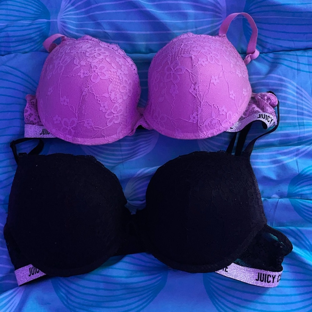 Juicy Couture 2 pack bras. Pink and Black. Size 36C.